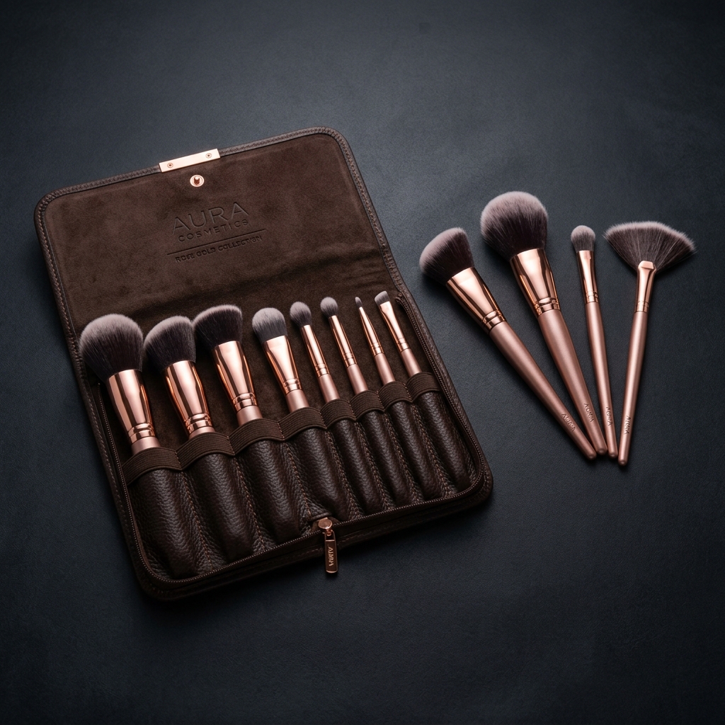 Rose Gold Makeup Brush Set